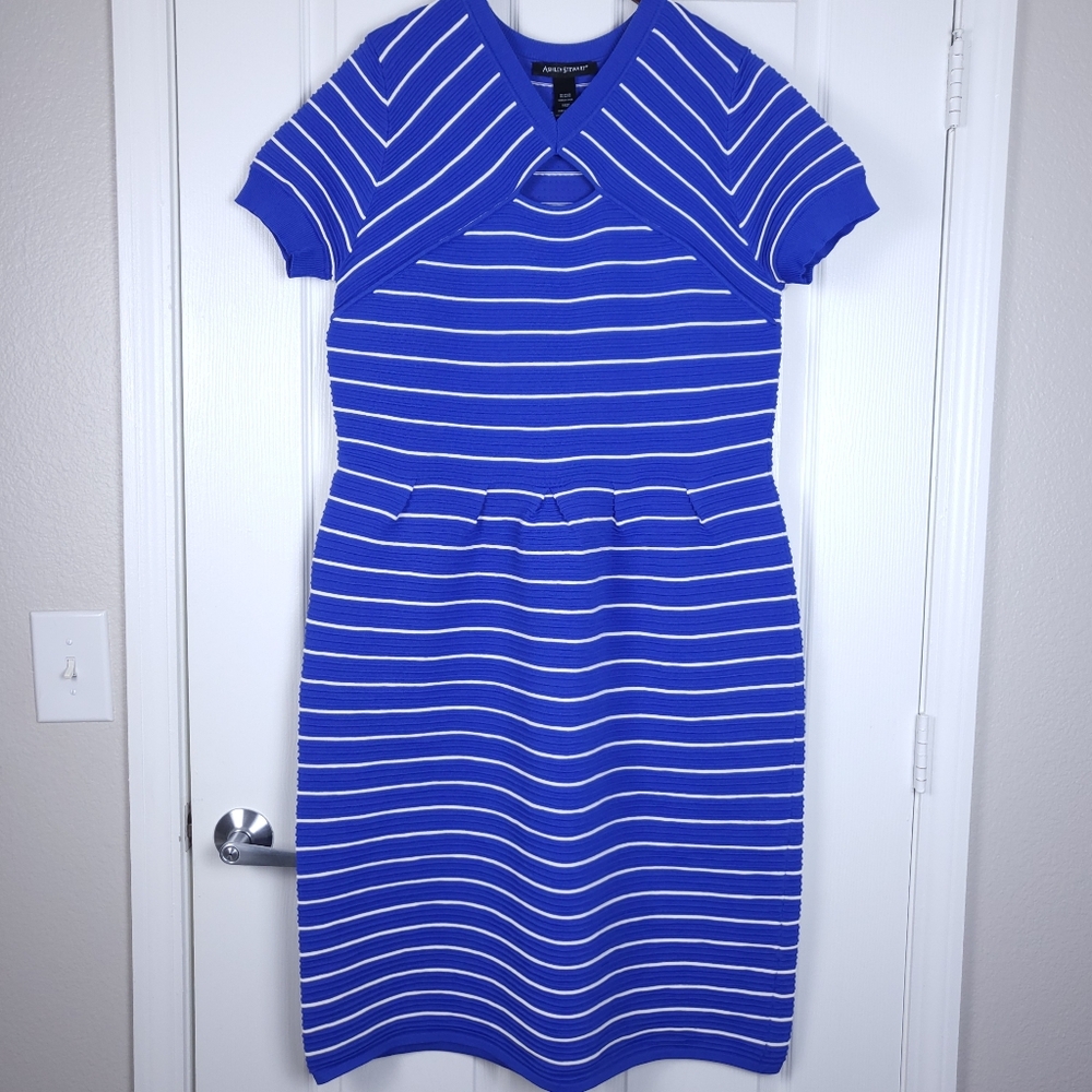 Like New Ashley Stewart Plus Size Short Sleeve Striped Dress